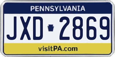PA license plate JXD2869