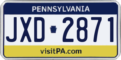 PA license plate JXD2871