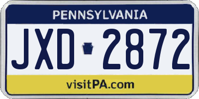 PA license plate JXD2872