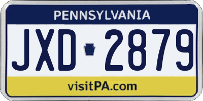 PA license plate JXD2879