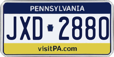 PA license plate JXD2880