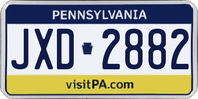 PA license plate JXD2882
