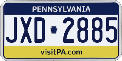 PA license plate JXD2885