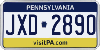 PA license plate JXD2890