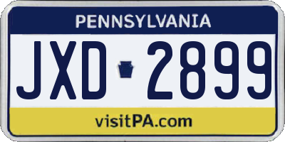 PA license plate JXD2899