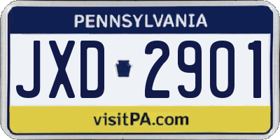 PA license plate JXD2901