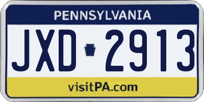 PA license plate JXD2913