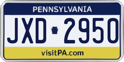 PA license plate JXD2950