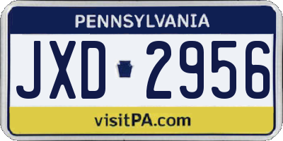 PA license plate JXD2956