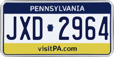 PA license plate JXD2964