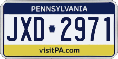 PA license plate JXD2971