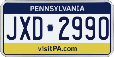 PA license plate JXD2990