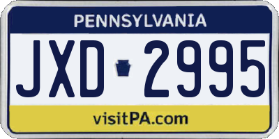 PA license plate JXD2995