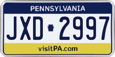 PA license plate JXD2997
