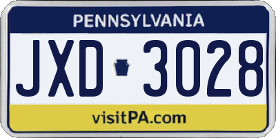 PA license plate JXD3028