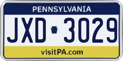 PA license plate JXD3029