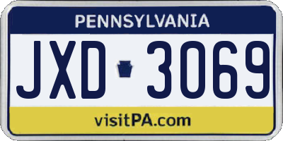 PA license plate JXD3069