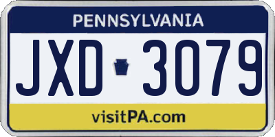 PA license plate JXD3079