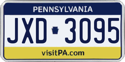 PA license plate JXD3095