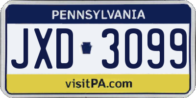 PA license plate JXD3099