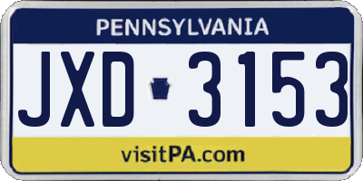 PA license plate JXD3153