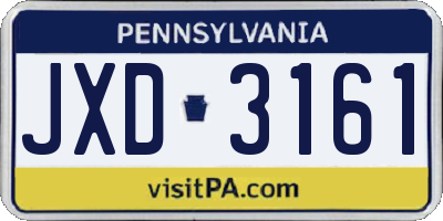 PA license plate JXD3161