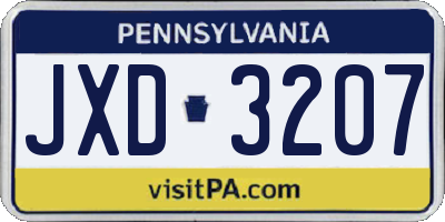 PA license plate JXD3207
