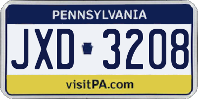 PA license plate JXD3208