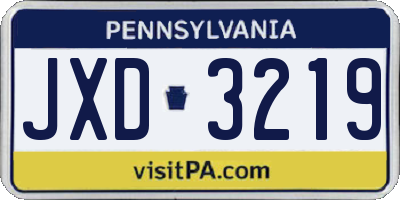 PA license plate JXD3219