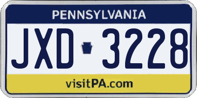 PA license plate JXD3228