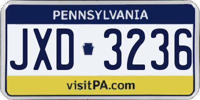 PA license plate JXD3236