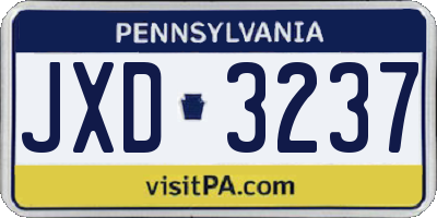 PA license plate JXD3237