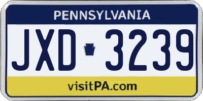 PA license plate JXD3239