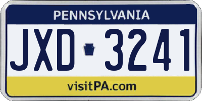 PA license plate JXD3241