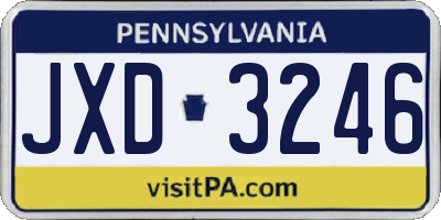 PA license plate JXD3246