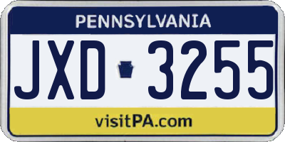 PA license plate JXD3255
