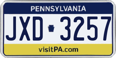 PA license plate JXD3257