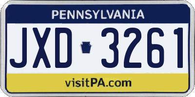 PA license plate JXD3261