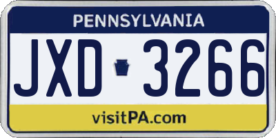 PA license plate JXD3266