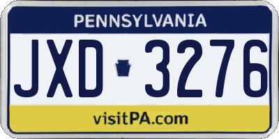 PA license plate JXD3276
