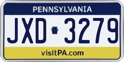PA license plate JXD3279