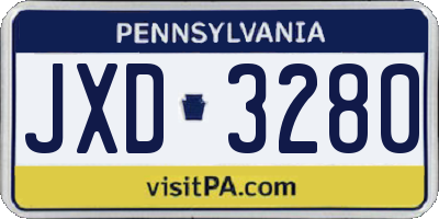 PA license plate JXD3280