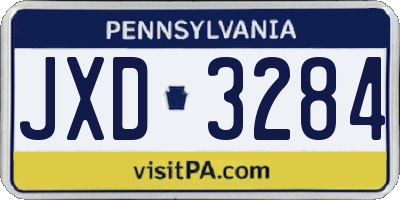 PA license plate JXD3284