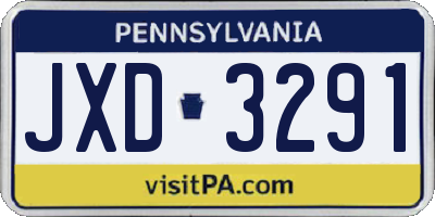 PA license plate JXD3291