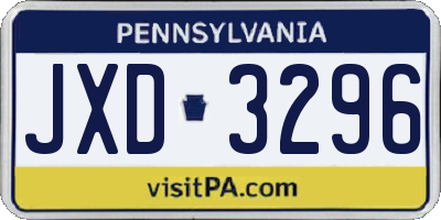 PA license plate JXD3296