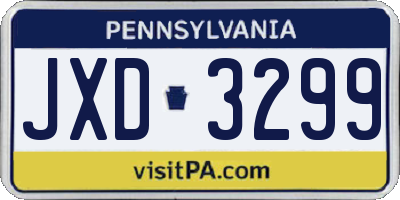 PA license plate JXD3299
