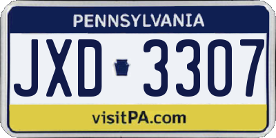 PA license plate JXD3307