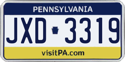PA license plate JXD3319