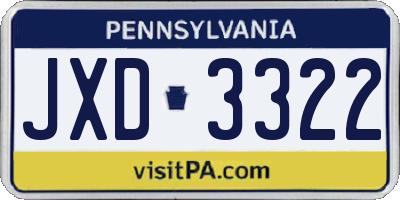PA license plate JXD3322