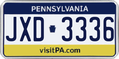 PA license plate JXD3336